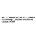 BIO 171 Module 5 Exam | Essential Microbiology | Complete Questions and Answers Graded 100% 2023