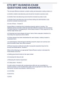 ETS MFT BUSINESS EXAM QUESTIONS AND ANSWERS&period;