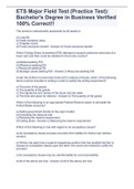 ETS Major Field Test &lpar;Practice Test&rpar;&colon; Bachelor's Degree in Business Verified 100&percnt; Correct&excl;&excl;
