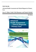 Test Bank - Advanced Health Assessment and Clinical Diagnosis in Primary Care, 6th Edition (Dains, 2020), Chapter 1-42 | All Chapters