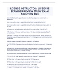 LICENSE INSTRUCTOR &sol; LICSENSE EXAMINER REVIEW STUDY EXAM SOLUTION 2023
