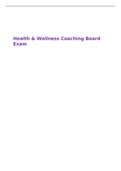 Health & Wellness Coaching Board Exam