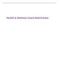 Health & Wellness Coach Board Exam