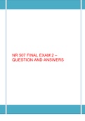 NR 507 FINAL EXAM 2 – QUESTION AND ANSWERS  (Latest 2023/2024) Download To Score A