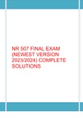 NR 507 FINAL EXAM (NEWEST VERSION 2023/2024) COMPLETE SOLUTIONS