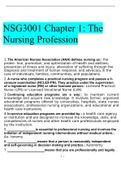 NSG3001 &colon; INTRODUCTION TO THE PROFESSION OF NURSING STUDY GUIDE NOTES &colon; South University&comma;Updated 2020