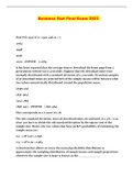 Business Stat Final Exam 2023 