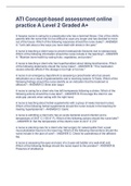 ATI Concept-based assessment online practice A Level 2 Graded A&plus;