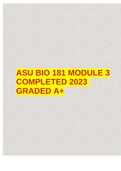 ASU BIO 181 MODULE 3 COMPLETED 2023 GRADED A+