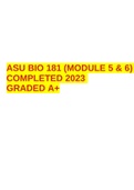 ASU BIO 181 MODULE 1 upto 6 COMPLETED 2023 GRADED A+