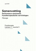 Samenvatting PAS "Fysiotherapeutische verrichtingen&colon; Massage"  &lpar;leerjaar 2&comma; kwartiel 3&rpar;