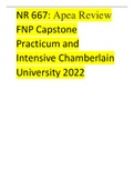 NR 667 Apea Review FNP Capstone Practicum and Intensive Chamberlain University 2022