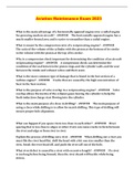 Aviation Maintenance Exam 2023