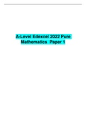 A-Level Edexcel 2022 Pure Mathematics Paper 1