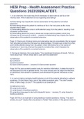 HESI Prep - Health Assessment Practice Questions 2023&sol;2024 LATEST&period;