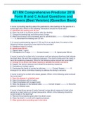 ATI RN Comprehensive Predictor 2019  Form B and C Actual Questions and  Answers &lpar;Best Version&rpar; &lpar;Question Bank&rpar;