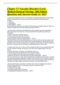 Chapter 37&colon; Vascular Disorders Lewis&colon; Medical-Surgical Nursing&comma; 10th Edition Questions and Answers Grade A&plus; 2023