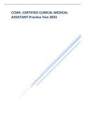 CCMA -CERTIFIED CLINICAL MEDICAL  ASSISTANT Practice Test 2023