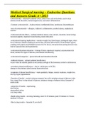 Medical Surgical nursing &ndash; Endocrine Questions and Answers Grade A&plus; 2023