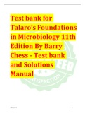  Test bank for Talaro’s Foundations in Microbiology 11th Edition By Barry Chess - Test bank and Solutions Manual