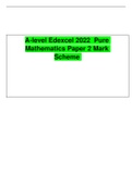 A-Level Edexcel 2022 Pure Maths Paper 2 Mark Scheme