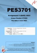 PES3701 Assignment 2 (QUIZ) 2023 (673999)