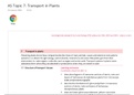 Summary  Notes Unit 7 - Transport in plants (9700)