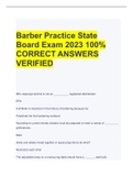 Barber Practice State  Board Exam 2023 100%  CORRECT ANSWERS  VERIFIED