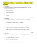 NURS MISC EXAM QUESTIONS WITH ANERS 2022&sol;203
