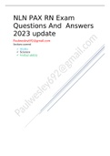 NLN PAX RN Exam Questions And  Answers 2023 update