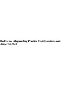 Red Cross Lifeguarding Practice Test (Questions and Answers) 2023, American Red Cross Lifeguard (Emergency Medicine)TESTS A&B Answered latest 2022 & American Red Cross Lifeguard TEST A 2022 (Emergency Medicine) complete Guide Latest.