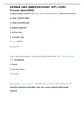Entrance Exam Questions &lpar;solved&rpar; 100&percnt; Correct Answers Latest 2023