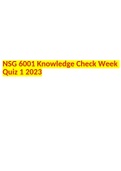 NSG 6001 Knowledge Check Week Quiz 1 2023