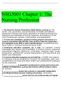 NSG3001 &colon; INTRODUCTION TO THE PROFESSION OF NURSING STUDY GUIDE NOTES &colon; South University&comma;Updated 2020