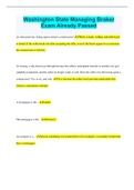 Washington State Managing Broker Exam Already Passed
