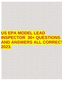 US EPA MODEL LEAD INSPECTOR 30+ QUESTIONS AND ANSWERS ALL CORRECT 2023