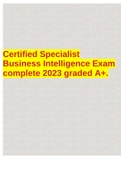 Certified Specialist Business Intelligence Exam complete 2023 graded A+.