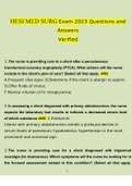 HESI Med Surg Exam 2023 Questions and Answers &lpar;Verified Answers by Expert&rpar;