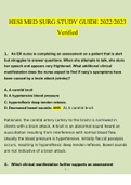 HESI MED SURG STUDY GUIDE Questions and Answers &lpar;2022&sol;2023&rpar; &lpar;Verified Answers by Expert&rpar;