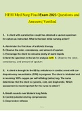 HESI Med Surg Final Exam 2023 Questions and Answers&lpar;Verified Answers by Expert&rpar;