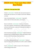 CRCR Unit 2 Test quiz New 2023 Best Rated