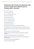 Medication Aide Practice Test Questions with Answers Tested and Verified Exams for Nursing &lpar;100&percnt; Accurate&rpar;