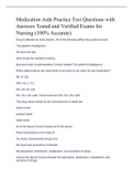 Medication Aide Practice Test Questions with Answers Tested and Verified Exams for Nursing &lpar;100&percnt; Accurate&rpar;