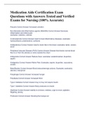 Medication Aide Certification Exam Questions with Answers Tested and Verified Exams for Nursing &lpar;100&percnt; Accurate&rpar;