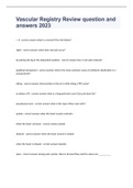 Vascular Registry Review question and answers 2023