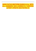 NURS PATHO MIDTERM EXAM Q & As&Tab;WITH ALL ANSWERS 100&percnt; CORRECTLY VERIFIED LATEST UPDATE 2023 RATED A&plus;