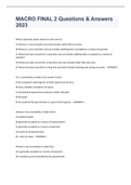 MACRO FINAL 2 exam 2023 with 100&percnt; correct answers