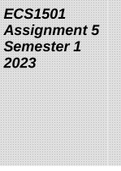 ESC1501 Assignment 5 Semester 1 2023