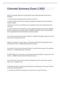 Colorado Summary Exam 2 2023 with 100&percnt; correct answers