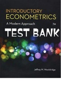 TEST BANK - INTRODUCTORY ECONOMETRICS: A MODERN APPROACH, 5TH EDITION BY JEFFREY M. WOOLDRIDGE